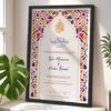 Islamic Nikah Contract Frame Customized Muslim Wedding Certificate - Wood - The Framers