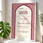 Modern Islamic Wedding Present - Customized Muted Pink Nikkah Frame