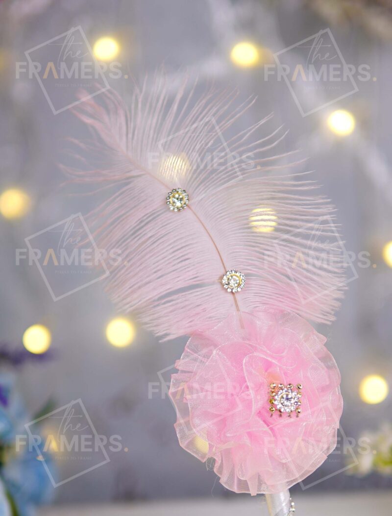 Luxury Nikkah Wedding Pen - With Pink Fur & Stones