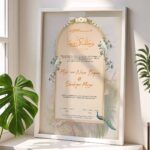 Birds Theme Nikkah Certificate with Wooden Frame