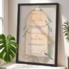 Birds Theme Nikkah Certificate with Black Wooden Frame