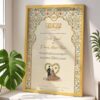 Gold Wooden Frame Nikkah Certificate Marriage Contract