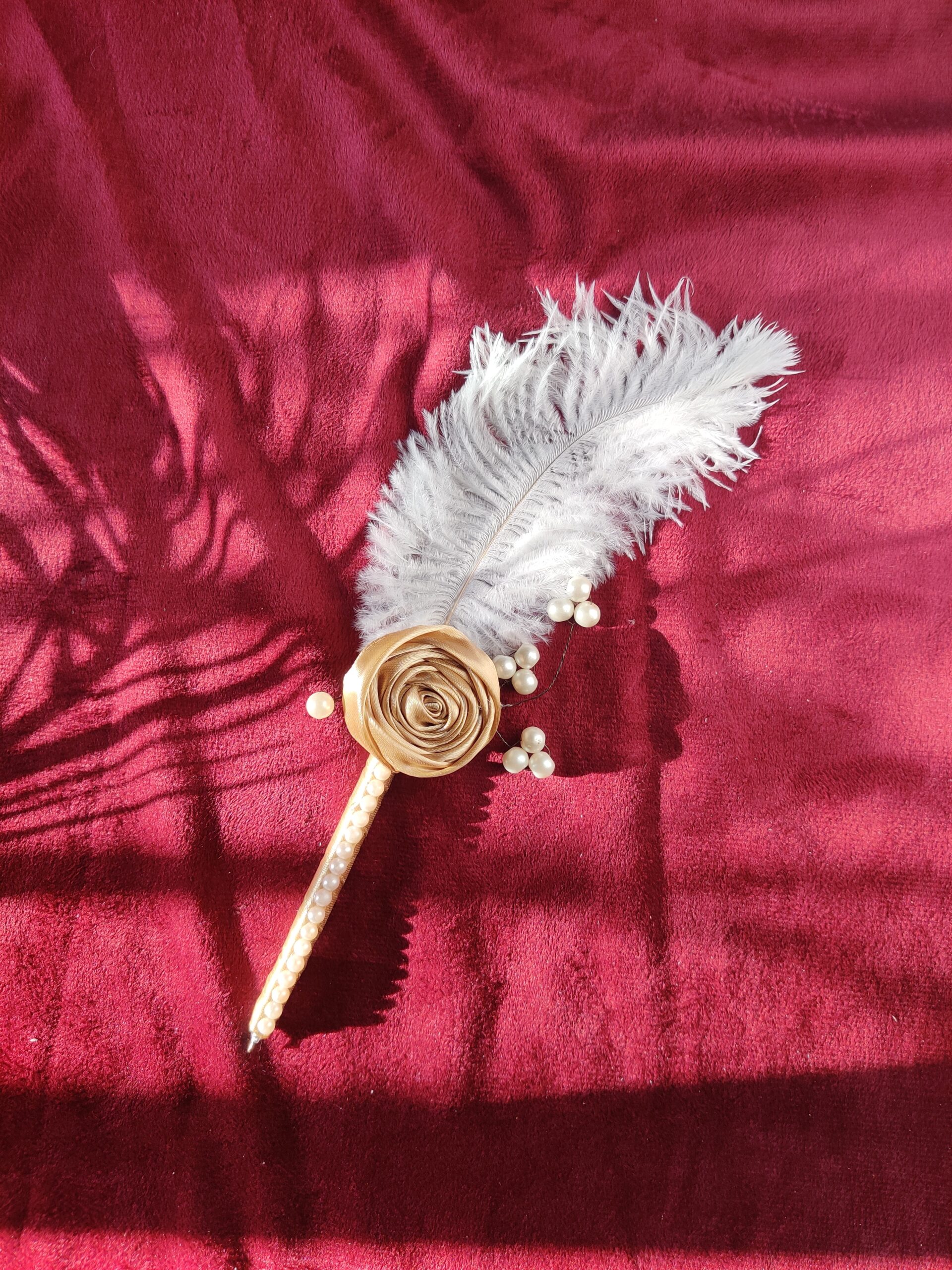 Gold Flower Ribbon Nikkah Pen - Customized