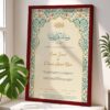 nikkah certificate frames