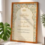 Customizable Nikkah Certificate with Wooden Frame