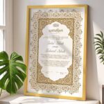 Luxury Nikah Certificate with Wooden Frame