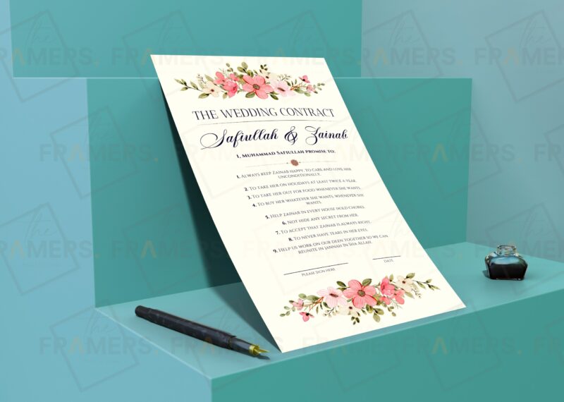 Bridal Contract Wedding Contract - Customizable