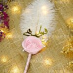 Pink Luxury Nikkah Pen with Flower and Feather