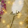 Qabool Hai Nikkah Pen Gold Glitter Lace & Feather