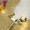 Qabool Hai Nikkah Pen Gold Glitter Lace & Feather