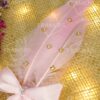 Handmade Pink Nikkah Pen with Bow & Feather