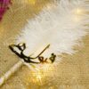 Qabool Hai Nikkah Pen Silver Glitter Lace & Feather