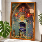 Islamic Art Photo Frame - 9x15 - Wooden Brown