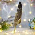 Vintage Grey Dip Pen with Quail