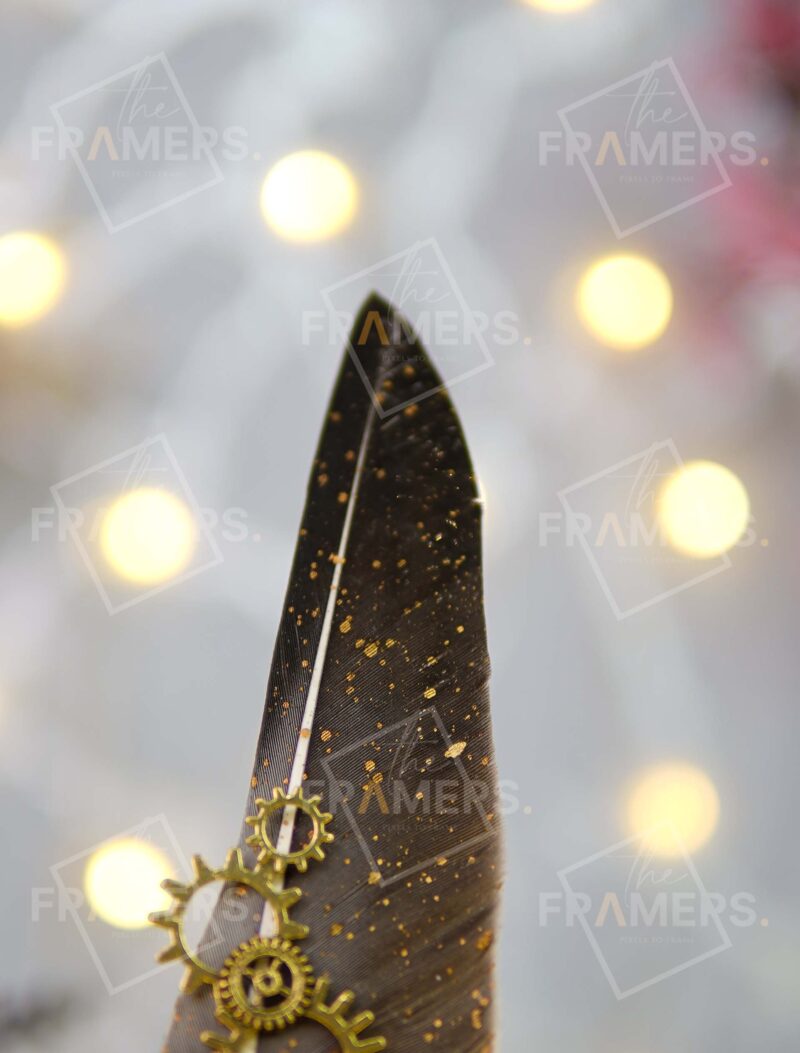 Vintage Grey Dip Pen with Quail