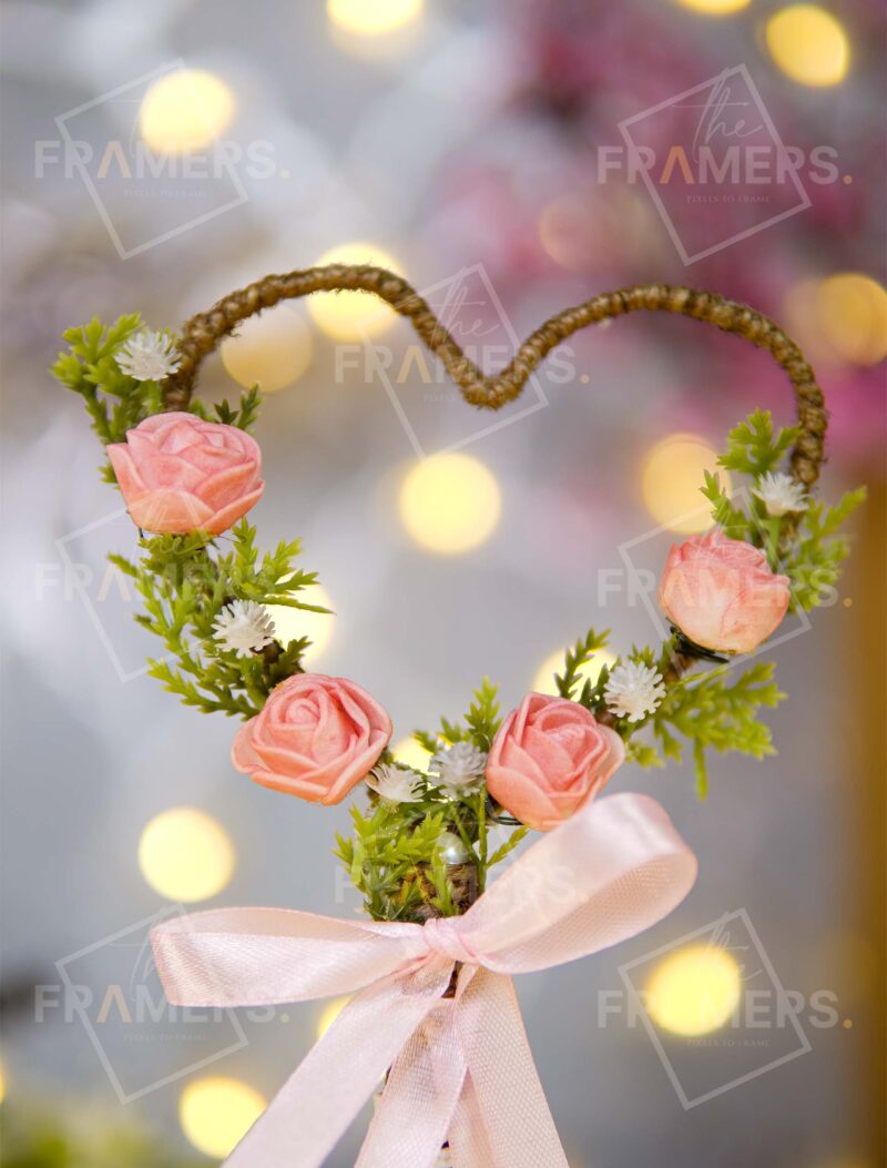 Handmade Jute Nikkah Pen with Flowers and Bow