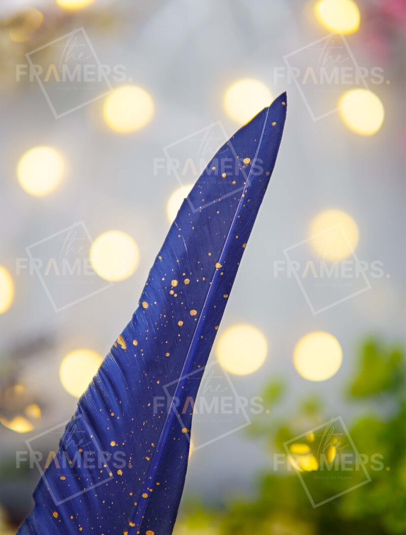 Vintage Style Blue Stone Luxury Nikkah Dip Pen - Imported