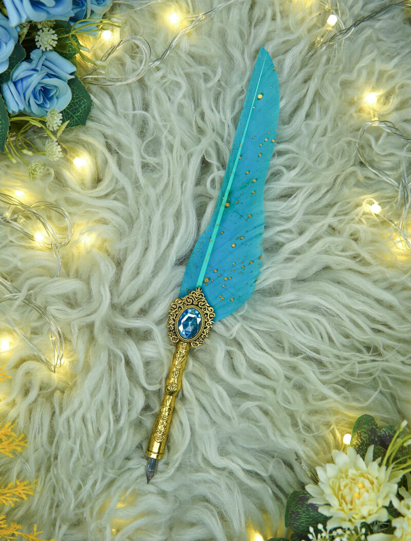 Vintage Style Ocean Blue Dip Pen - Imported