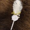 White Ribbon Flower Nikkah Pen and Feather - The Framers