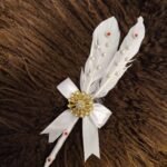 White Pen for Nikkah with 2 Feathers and Bow