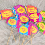 Funky Dholki Sweet Toppers with Festive Slogans (Mehndi Set)