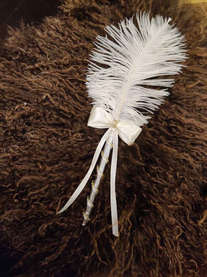 Silver Nikkah Pen with White Bow