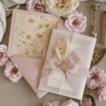 Vellum Wedding Card with Ribbon