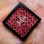 Personalized 3D Flower Box with Custom Name (Red Roses)