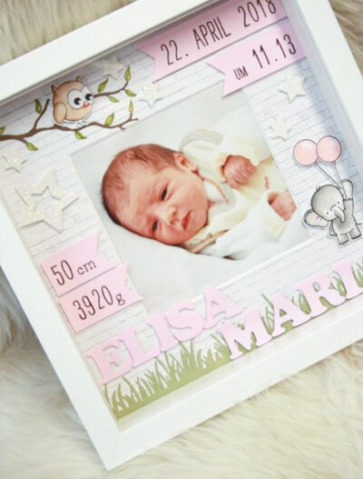 Custom Baby Birth Stats Frame with 3D Details