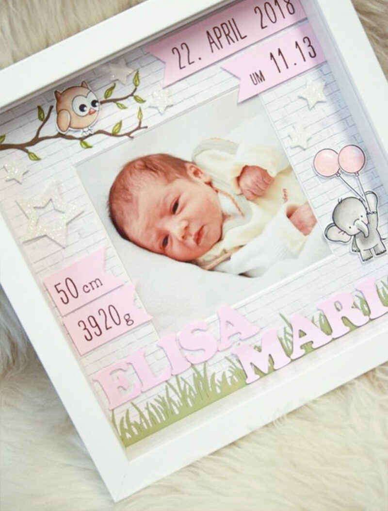 Custom Baby Birth Stats Frame with 3D Details
