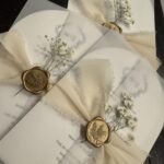 Rustic Vellum Wedding Card with Wax Seal & Silk Ribbon (Ivory)
