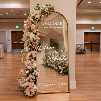 Luxury Arched Mirror Welcome Sign