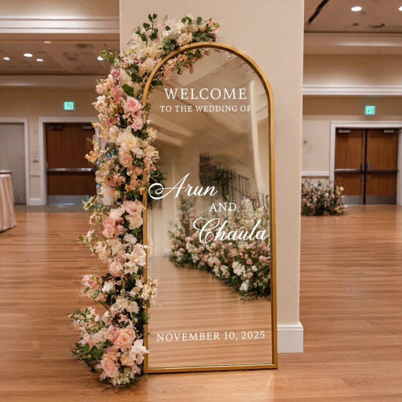 Luxury Arched Mirror Welcome Sign