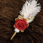 Nikkah Signature Pen with Red and White Flower