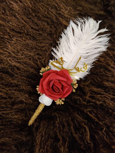 Nikkah Signature Pen with Red and White Flower