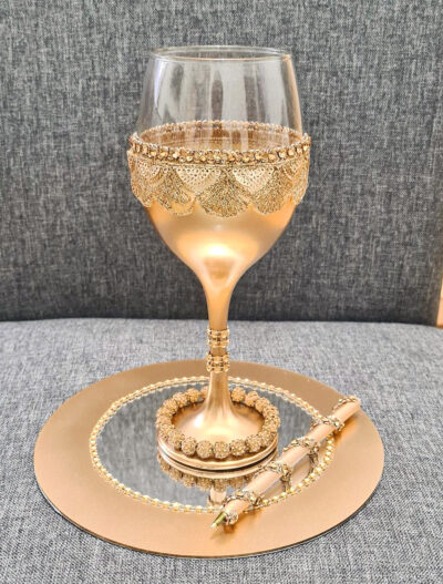 Modern Matte Gold Doodh Pilai Glass