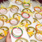 Custom "Mayoun" Floral Wreath Bangle Favor Card