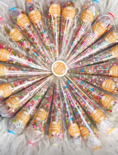 Personalized Candy Cone Favors (Rainbow Sprinkles)