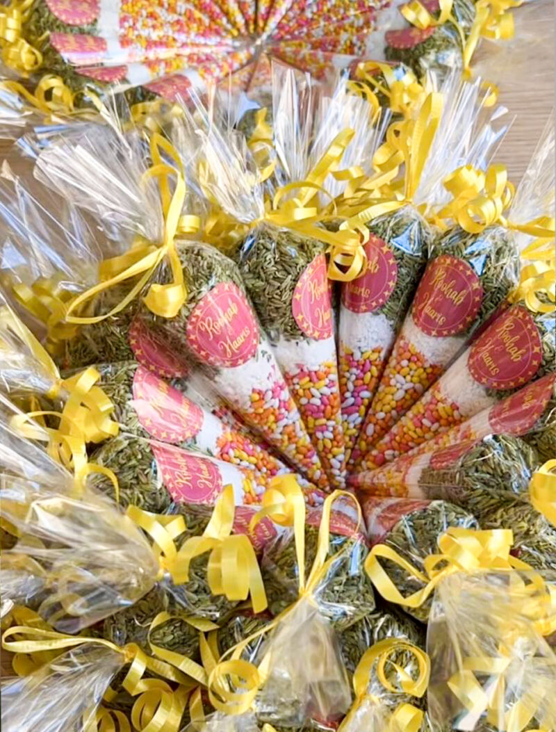 Traditional Layered Mehndi Favor Cones (Saunf & Misri)