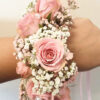 Blush Pink Rose & Baby's Breath Artificial Gajra