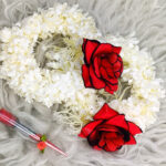 Classic Artificial Motia Gajra with Red Roses (Pair)