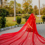 Regal Red Bridal Nikkah Veil