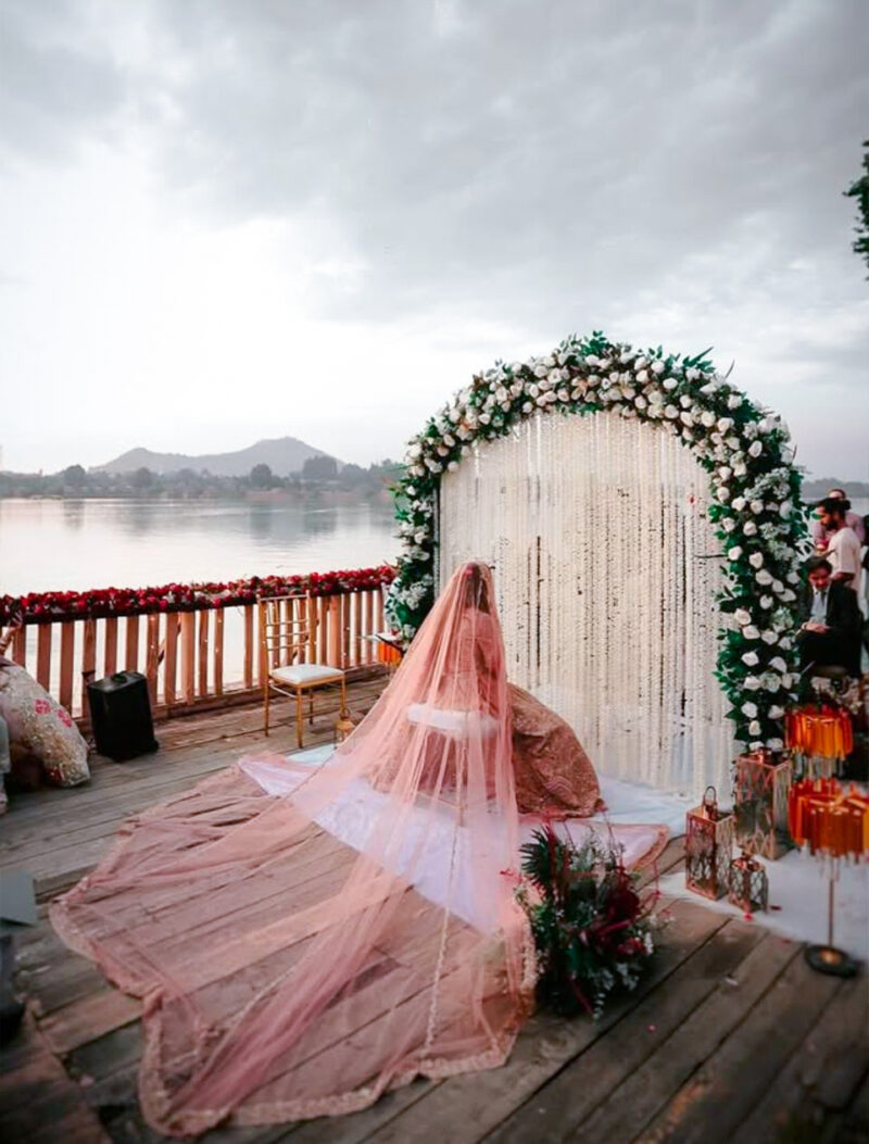 Rose Gold Nikkah Veil