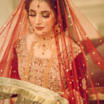 Shop Red Sequin Nikkah Veil (Chan Dupatta)