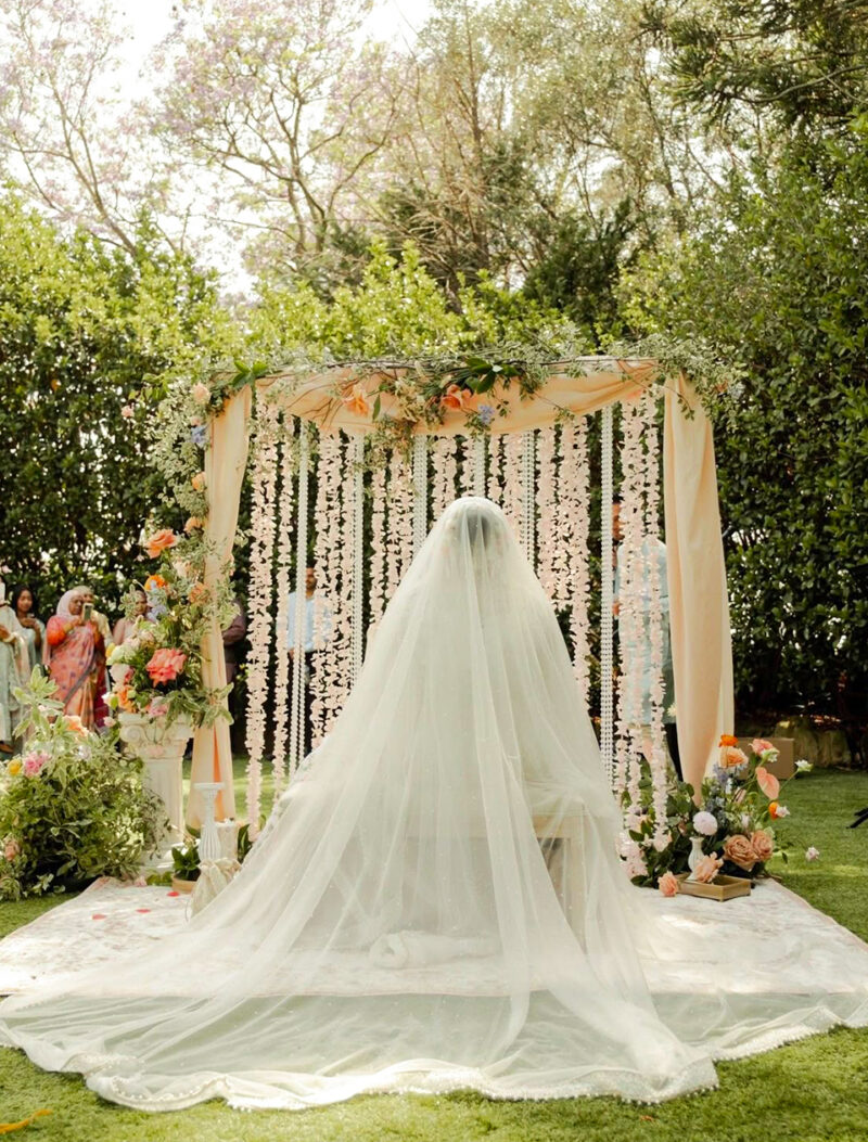 Romantic White Nikkah Veil Dupatta