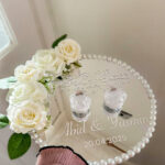 3D Acrylic "Bismillah" Ring Tray with White Roses