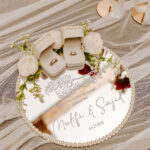 3D Acrylic "Created in Pairs" Ring Tray with White Roses