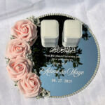 Pink Rose Ring Tray with Quranic Verse & Bismillah