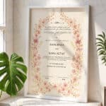 Modern Floral Pattern Nikah Nama Frame