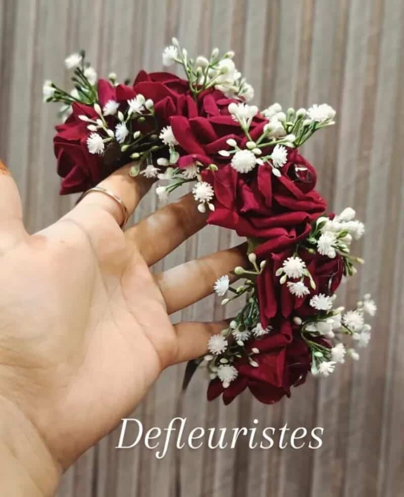 Artificial Flowers Hair Bun for Bridals
